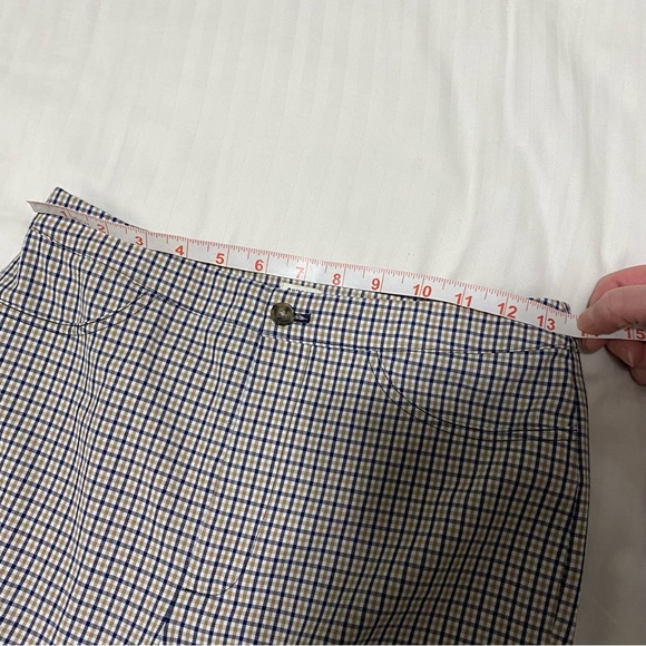 Aritzia Sunday Best Freshman Check Plaid Pant Cream/Tan/Navy size 6 - Picture 12 of 14